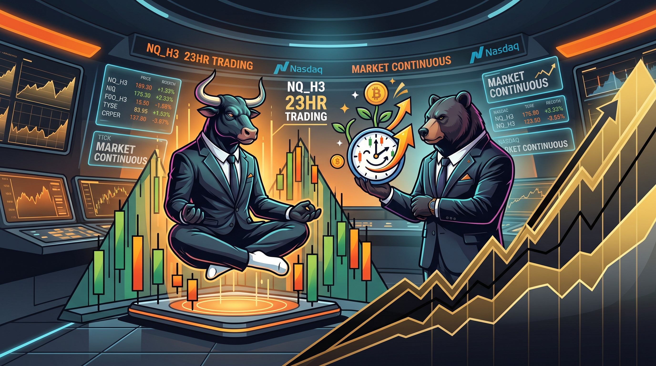 Nasdaq abierto 23 horas: nuevos horarios y su impacto en cuentas de fondeo